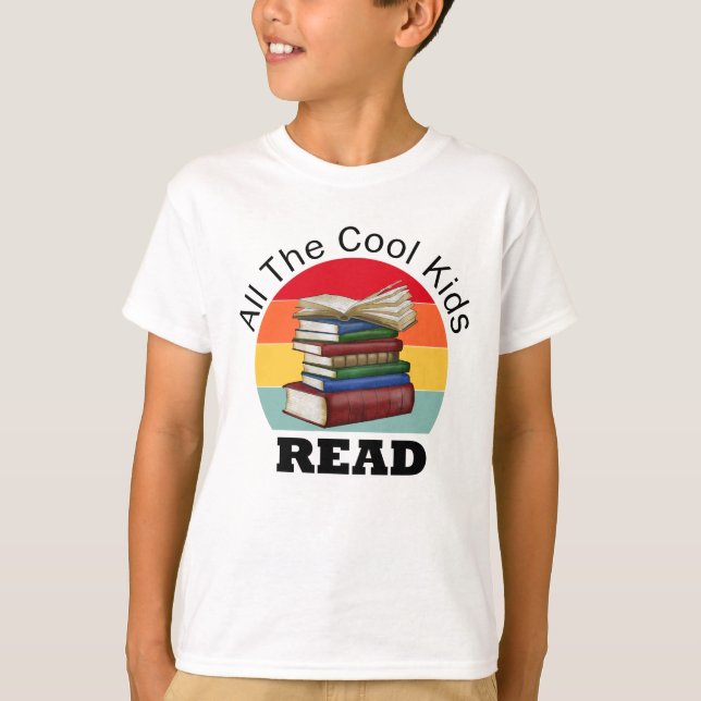 Cool Kids Read Book Reader Funny Bookworm T-Shirt (Vorderseite)