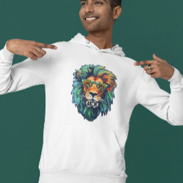 Cool King – Colorful Lion with Shades Design Hoodie
