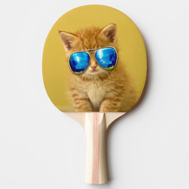 Cool Kitten in Sonnenbrille Tischtennis Schläger (Vorderseite)