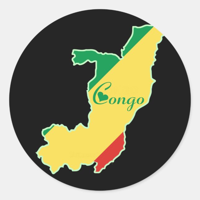 Cool Kongo-Brazzaville Runder Aufkleber (Vorderseite)
