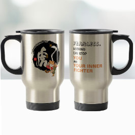Cool Kung Fu Tiger Fearless Inspiration Quote Co Reisebecher