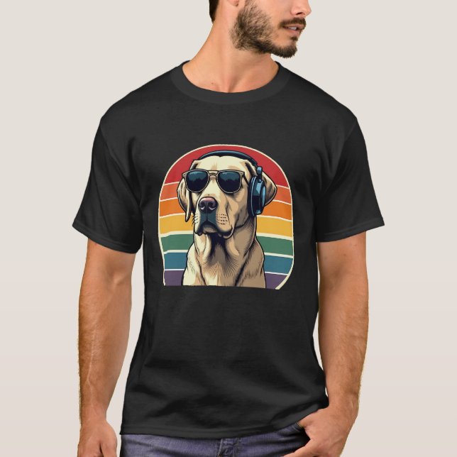 Cool Labrador DJ - Music Lover T-Shirt (Vorderseite)
