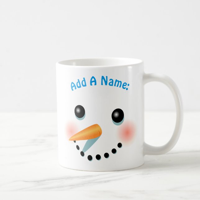 Cool Lächelnder Snowman Cartoon Tasse (Rechts)