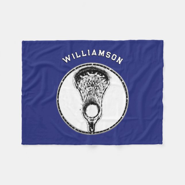 Cool Lacrosse Team Blue Fleecedecke (Vorderseite (Horizontal))