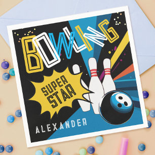 Cool lassen Sie uns das farbenfrohe Bowling Star-P Serviette