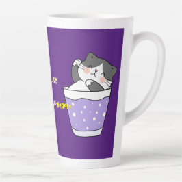 Cool Lazy Cat Latte Tasse