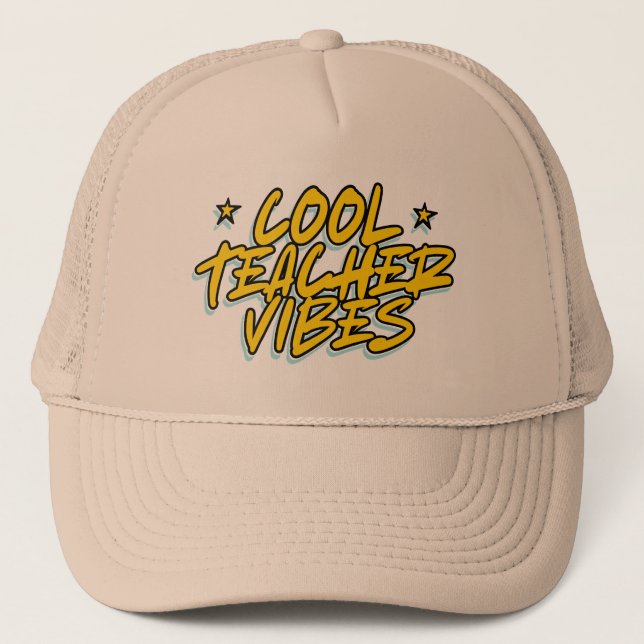 COOL LEHRER VIBES LEHRER TAGESGESCHENK TRUCKERKAPPE (Vorderseite)
