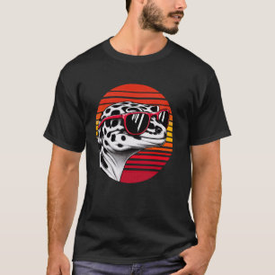 Cool Leopard Gecko Reptile Vintag Sunset Sunglass T-Shirt