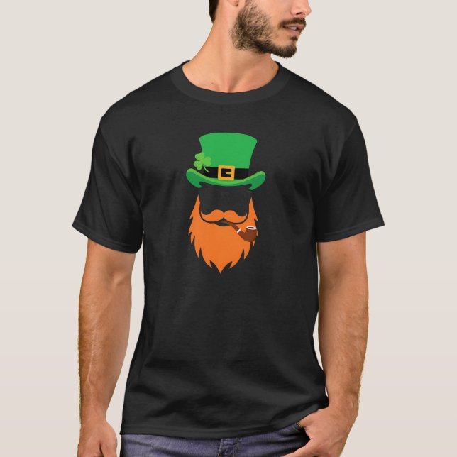 Cool Leprechaun Beard Sunglasses Irish Art T-Shirt (Vorderseite)