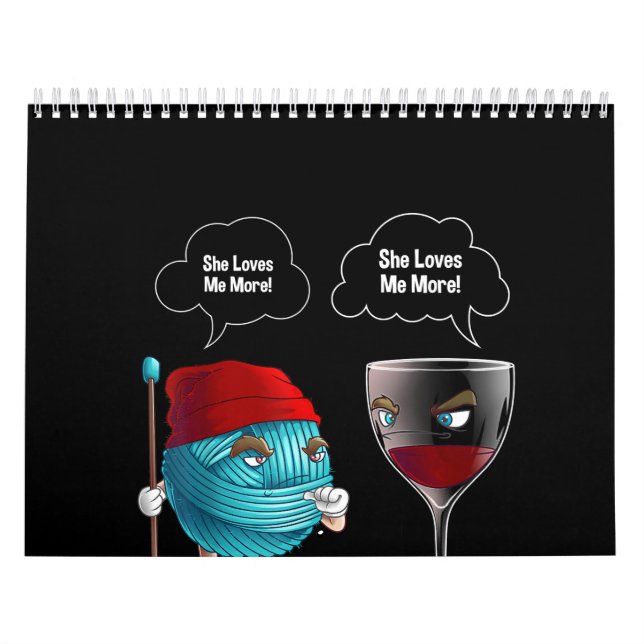 Cool Lieben sie mich Crochet und Wein Funny Needle Kalender (Titelbild)