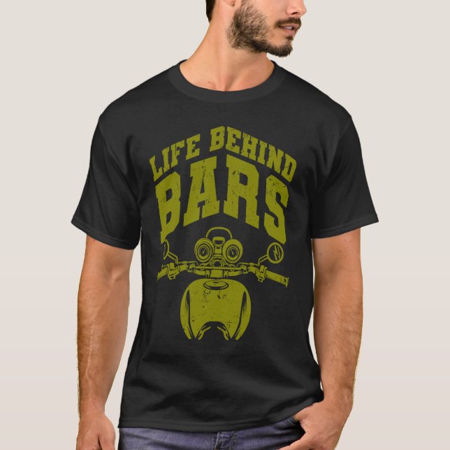 Cool Life Behind Bars  Motorcycle Biker Men Father T-Shirt (Vorderseite)
