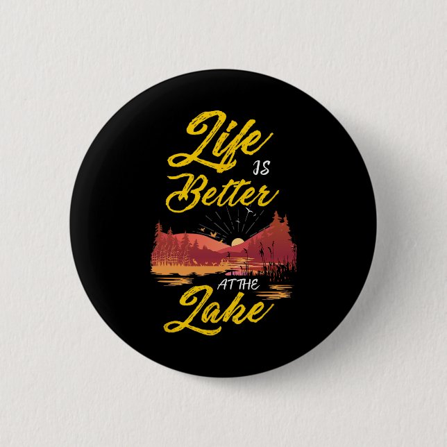 Cool Life ist besser am See Frauen  Button (Vorderseite)