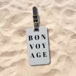Cool Light Gray Black Bold Bon Voyage Gepäckanhänger<br><div class="desc">Einfache,  vollständig anpassbare Gepäckanhänger mit hellgrauem Hintergrund,  schwarz gewagten Schriftart. Perfekte Geschenkidee.</div>