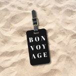 Cool Light Gray Black Bold Bon Voyage Gepäckanhänger<br><div class="desc">Einfache,  vollständig anpassbare Gepäckanhänger mit hellgrauem/schwarzem Hintergrund,  weißen,  fettfarbenen Schriftart. Perfekte Geschenkidee.</div>