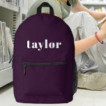 Cool Lila Modernes Minimalistisches TrendPersonali Bedruckter Rucksack<br><div class="desc">Das Coole Lila, moderne Minimalistische, Personalisierte und trendige Backpack - ein außergewöhnliches Accessoire, das Stil und Funktionalität für eine Vielzahl von Anforderungen kombiniert. Dieser Rucksack eignet sich hervorragend für den Schulbedarf und bietet Schülern und Lehrern gleichermaßen eine personalisierte Touch. Die Möglichkeit, einen Namen hinzuzufügen, ermöglicht eine einfache Identifizierung und fügt...</div>