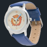 Cool Lion Orange Kids Armbanduhr<br><div class="desc">Coole Lion Orange Uhr für Kinder. Das Design hat einen coolen Löwen mit Sonnenbrille.</div>