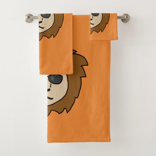Cool Lion Orange Kids Badhandtuch Set (Insitu)