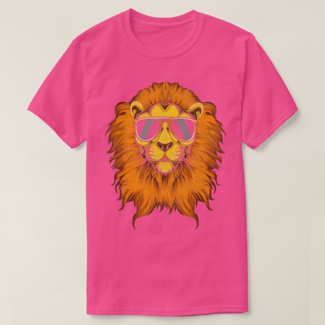 Cool Lion Retro Sonnenbrille Löwen T-Shirt (Design vorne)