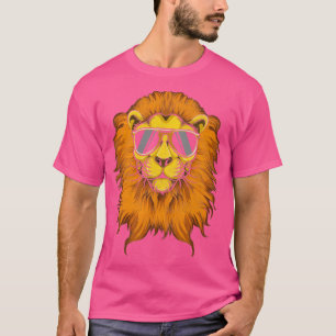Cool Lion Retro Sonnenbrille Löwen T-Shirt