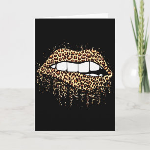 Cool Lips Biss Küss Mich Leopard Print Cheetah- Va Karte