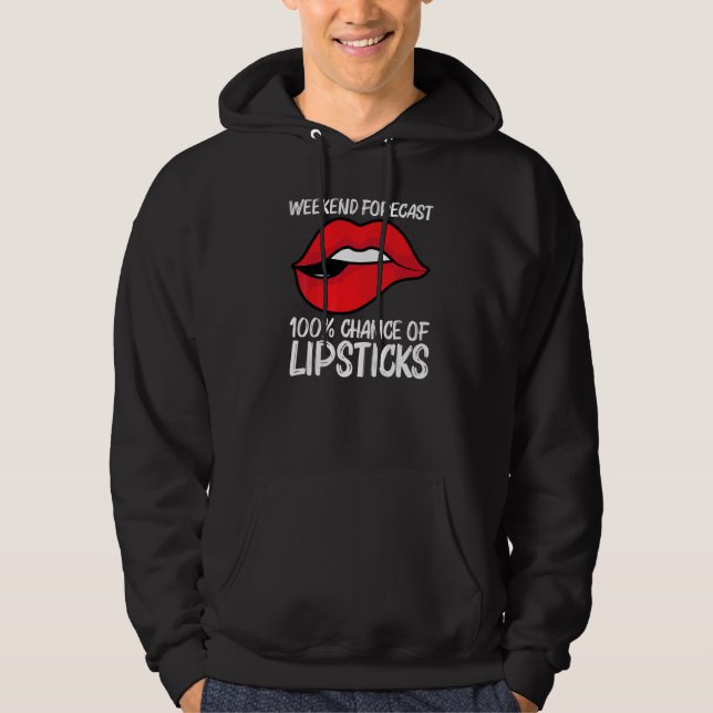 Cool Lipstick For Men Women Cosmetic Makeup Hoodie (Vorderseite)