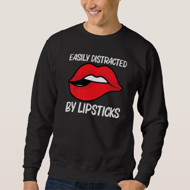 Cool Lipstick For Men Women Cosmetic Makeup Sweatshirt (Vorderseite)