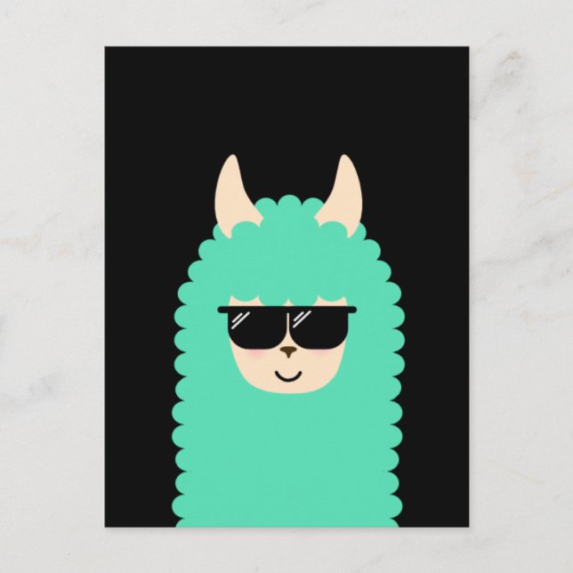 Cool Llama Emoji Postkarte (Vorderseite)