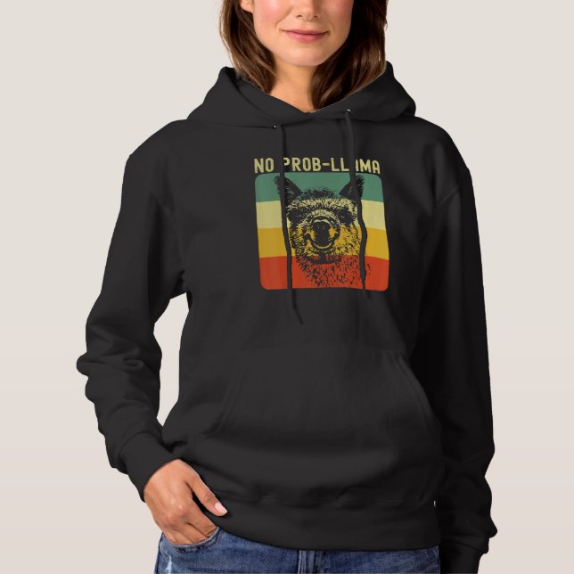 Cool Llama For Men Women No Prob Llama Alpaca Farm Hoodie (Vorderseite)