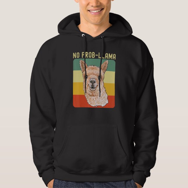 Cool Llama For Men Women No Prob Llama Alpaca Farm Hoodie (Vorderseite)
