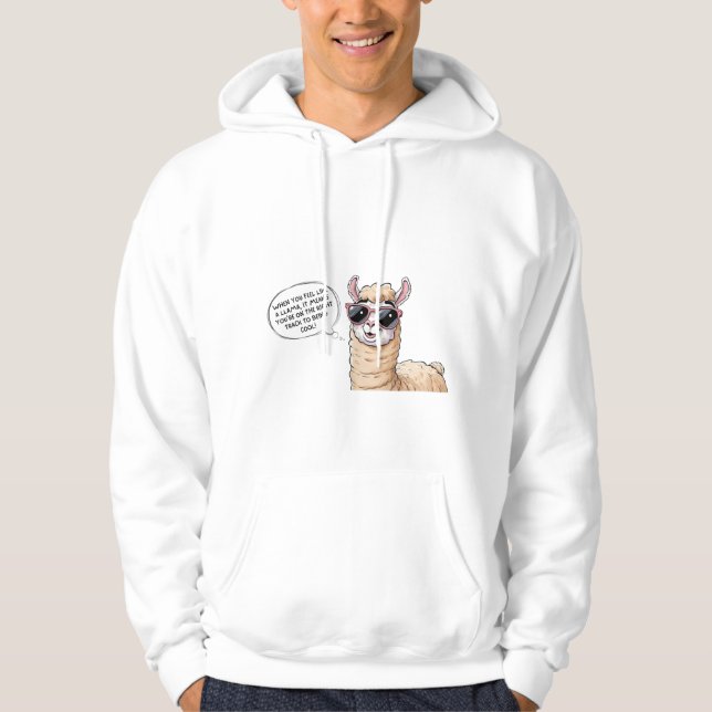 Cool Llama in Aktion!" Hoodie (Vorderseite)