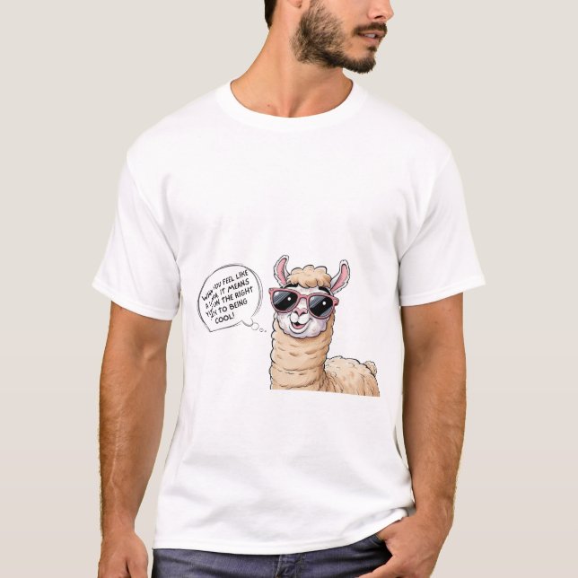 Cool Llama in Aktion!" T-Shirt (Vorderseite)