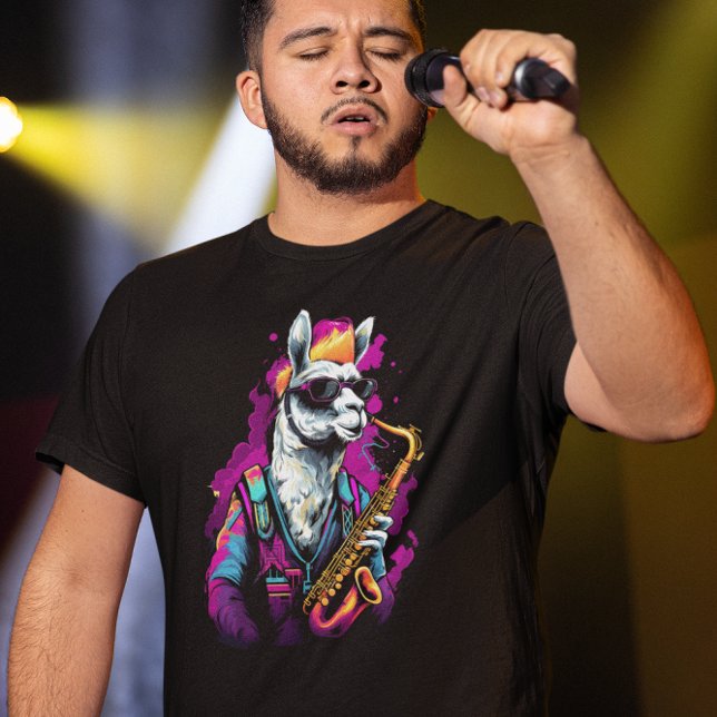 Cool Llama Playing Saxophone  T-Shirt (Von Creator hochgeladen)