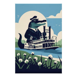 Cool Louisiana paddle steamer Poster