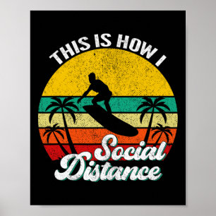 Cool Lustig Retro Sonnenuntergang Vintage Surfen S Poster