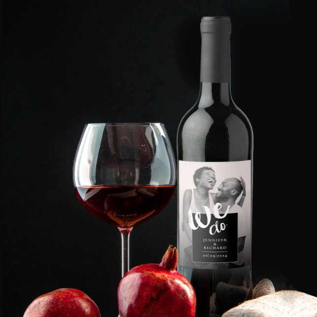 Cool machen wir Schwarz-weißes, modernes Script-Ho Weinetikett (Von Creator hochgeladen)