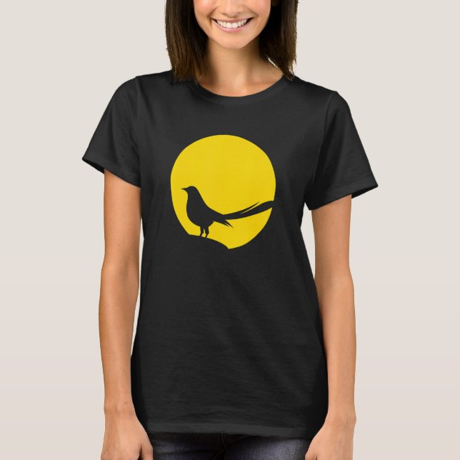Cool Magpie Bird Silhouette at Sunset Wildlife Nat T-Shirt (Vorderseite)