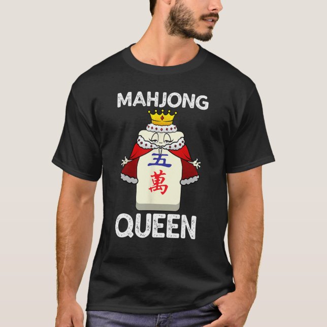 Cool Mahjong für Girls Chinesisch Mah Jongg Que T-Shirt (Vorderseite)