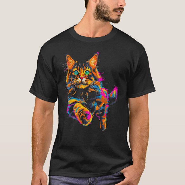 Cool Maine Coon Cat T-Shirt (Vorderseite)