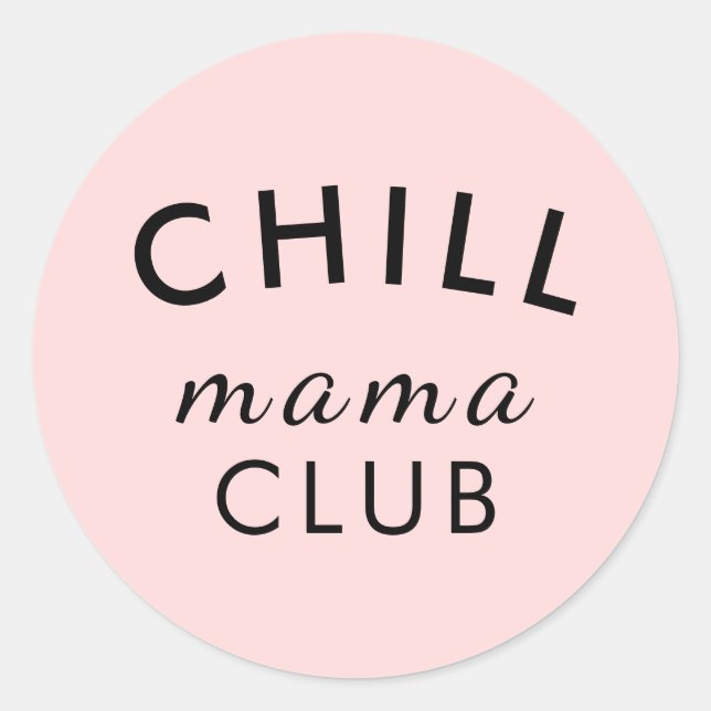 Cool Mama Club Pfirsichrosa-Aufkleber Runder Aufkleber (Vorderseite)