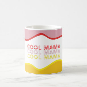 "Cool Mama" Retro-Wellen in leuchtenden Farben Kaffeetasse