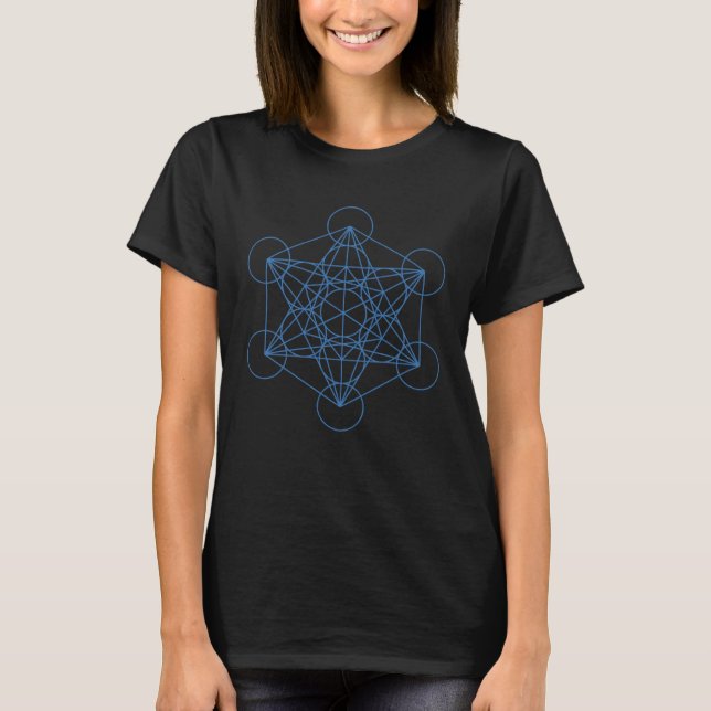 Cool Mandala Sacred Geometry Metatron Cube T-Shirt (Vorderseite)
