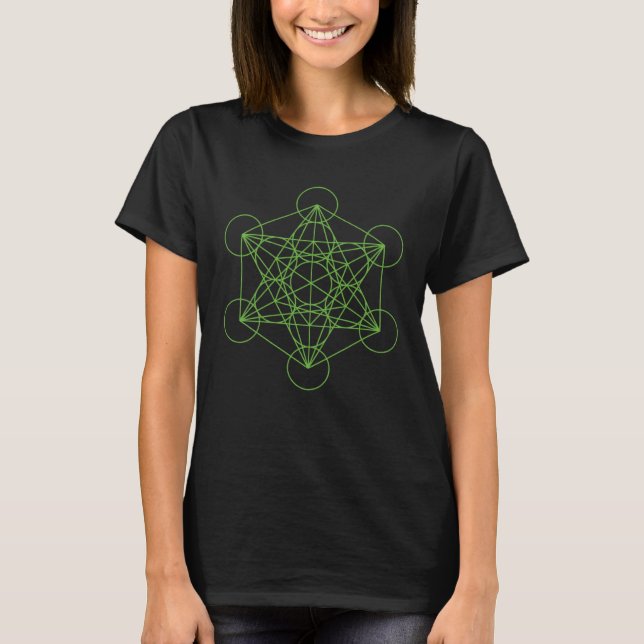 Cool Mandala Sacred Geometry Metatrons Cube 1 T-Shirt (Vorderseite)