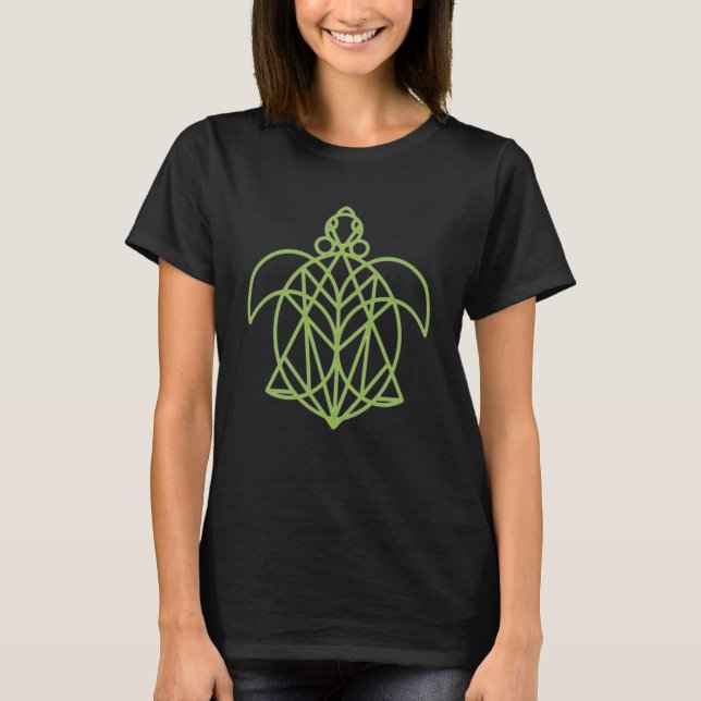Cool Mandala Sacred Geometry Turtle 2 T-Shirt (Vorderseite)
