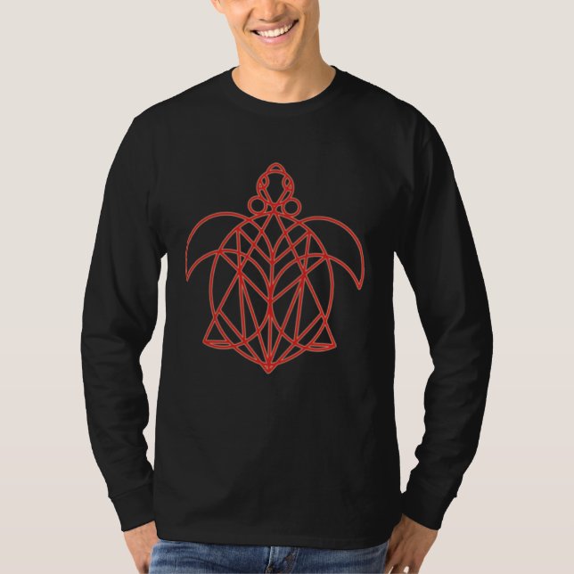 Cool Mandala Sacred Geometry Turtle T-Shirt (Vorderseite)