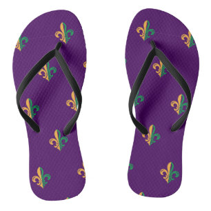Cool Mardi Gras Lilie Flip Flops