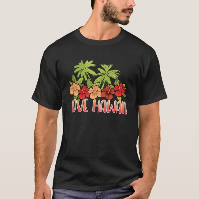 Cool Maui Sunset Hawaiian Hibiscus Flowers Honolul T-Shirt (Vorderseite)