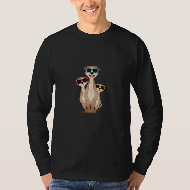 Cool meerkat group with sunglasses T-Shirt (Vorderseite)