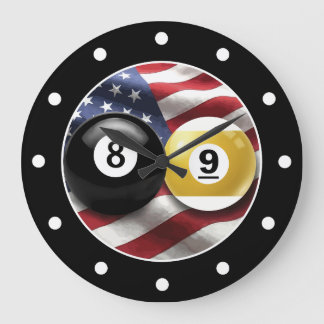 Cool Men's Man Cave Pool Room Wall Clocks Große Wanduhr
