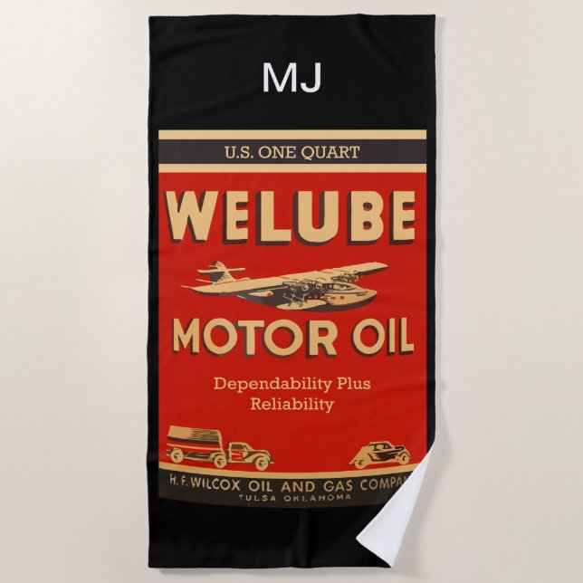 Cool Mens Retro Automotive Theme Strandtuch (Vorderseite)