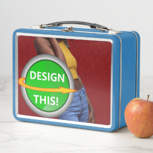 COOL! Metal Lunchbox - Light Blue - Custom